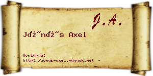 Jónás Axel névjegykártya
